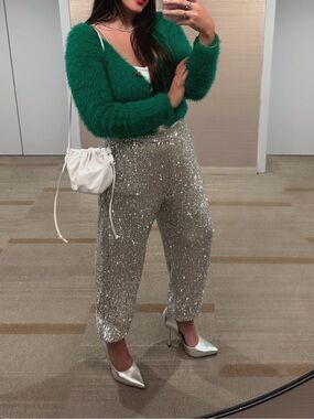 Sequin Silver Women's Trousers